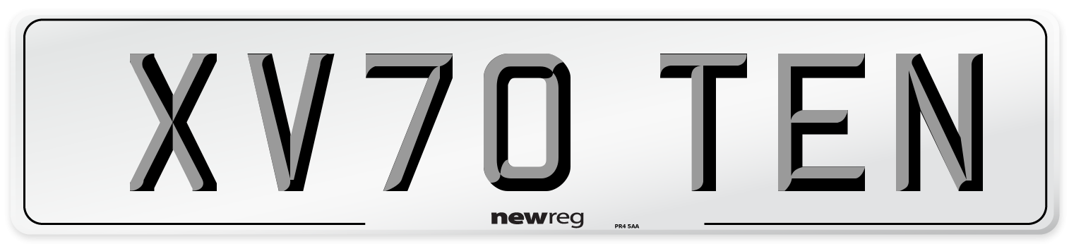 XV70 TEN Number Plate from New Reg